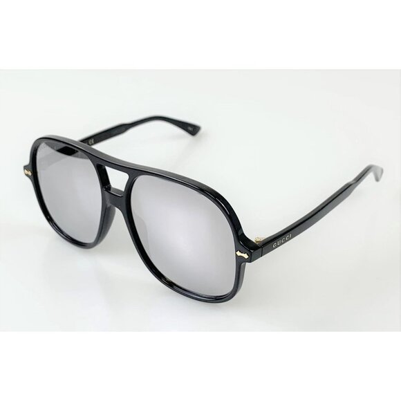 NIB  Gucci Silver and Black Aviator Men\'s Sunglasses main image 7